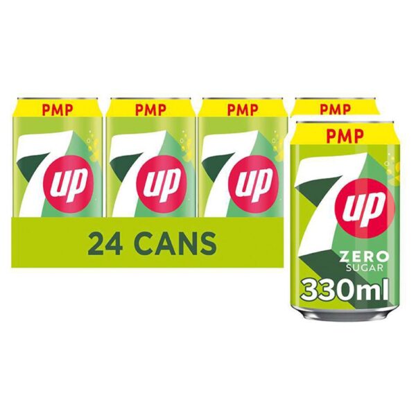 7UP Zero Sugar Free Lemon & Lime Can 330ml