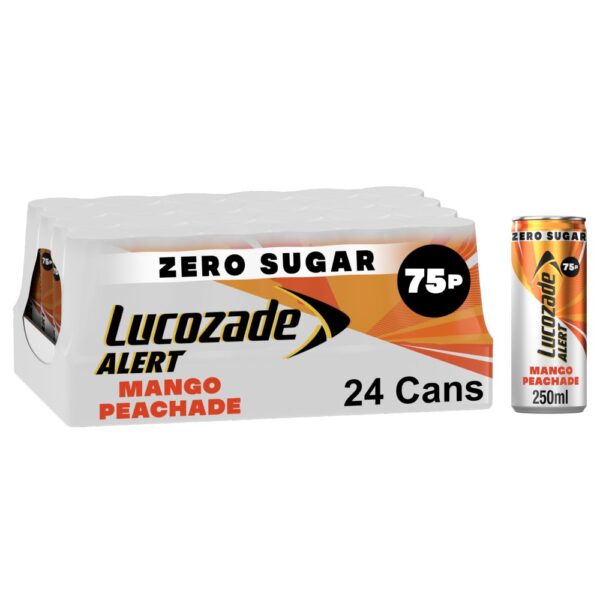 Lucozade Alert Zero Mango & Peach Caffeine Energy Drink 250ml