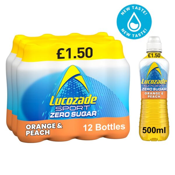 Lucozade Sport Drink Zero Sugar Orange & Peach 500ml