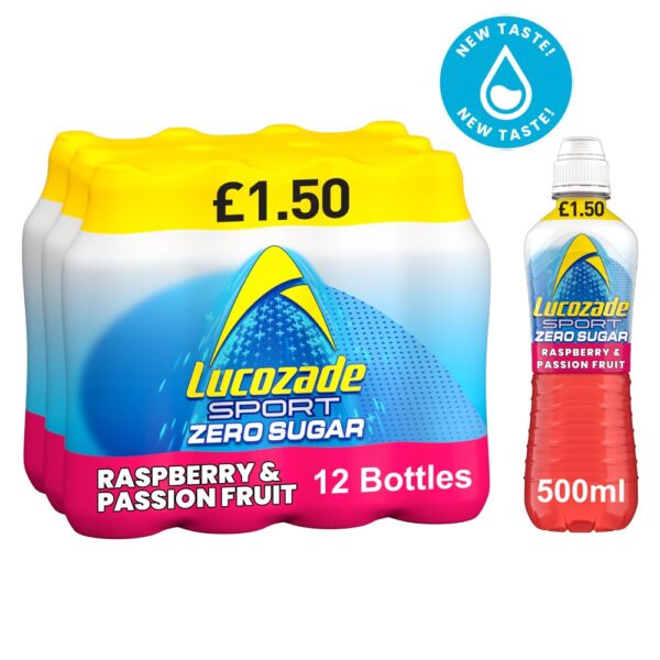 Lucozade Sport Drink Zero Sugar Raspberry & Passion Fruit 500ml