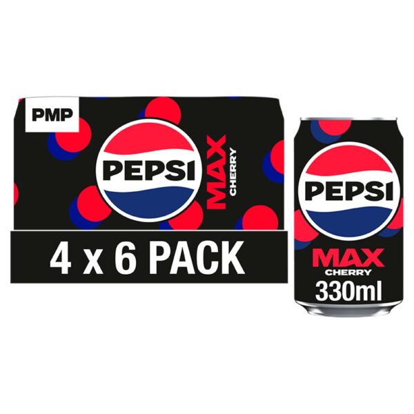 Pepsi Max Cherry No Sugar Cola Cans 330ml