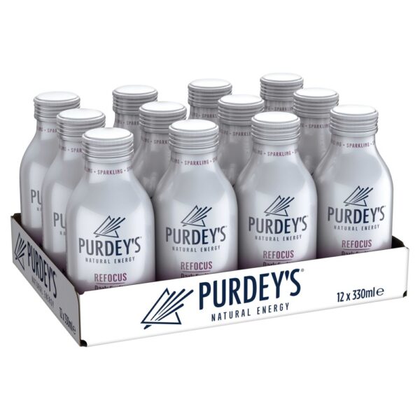 Purdey's Natural Energy Refocus Sparkling Dark Fruits with Guarana Bottles 330ml