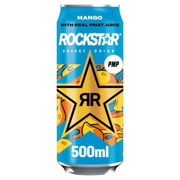 Rockstar Energy Drink Mango with Real Fruit Juice 500ml