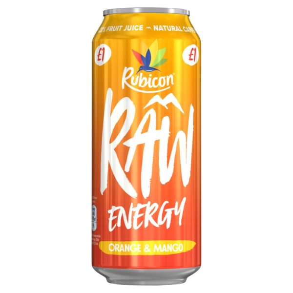 Rubicon Raw Energy Orange & Mango 500ml