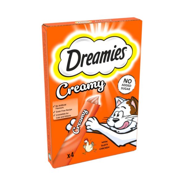 Dreamies Creamy Snack Cat & Kitten Treat with Chicken 4 x 10g