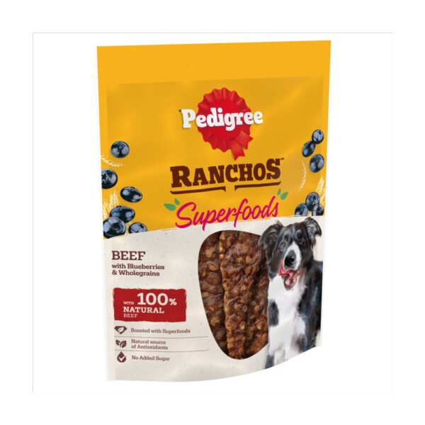 Pedigree Ranchos Superfoods Beef Dog Treat with Blueberries & Wholegrains 7 x 70g