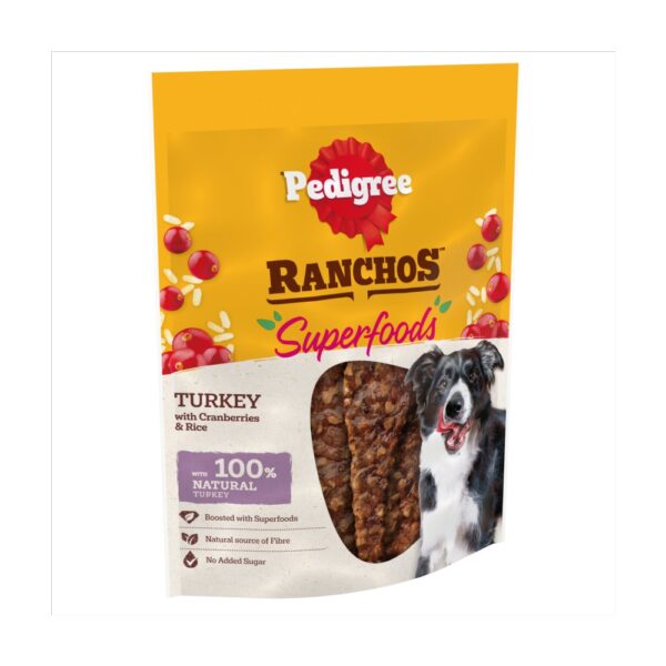 Pedigree Ranchos Superfoods Turkey Dog Treat , Cranberries , Rice 7 x 70g