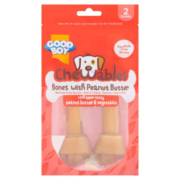 Good Boy Chewables Bones with Peanut Butter Treats 2 Pack 158g