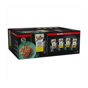Sheba Fine Flakes Adult Cat Food Pouch Poultry Selection in Jelly 80 x 85g