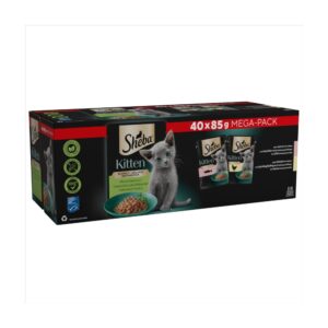 Sheba Mixed Selection Kitten Wet Cat Food Pouch in Gravy 40 x 85g