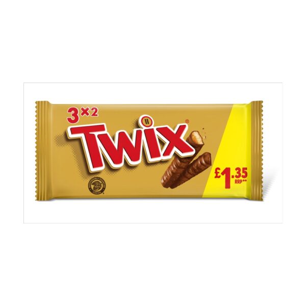 Twix Caramel & Milk Chocolate Fingers Biscuit Snack Bars Multipack £1.35 PMP 3x40g