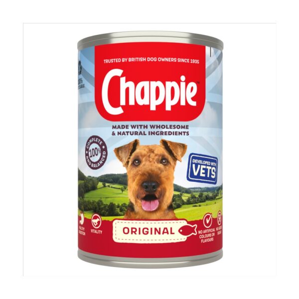 Chappie Adult Wet Dog Food Tin Original in Loaf 412g