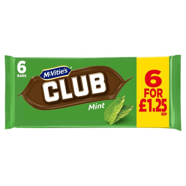 McVitie's Club Mint 6 x 22g (132g)