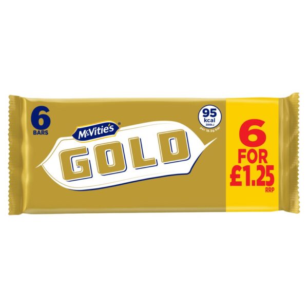 McVitie's 6 Gold Caramel Flavour Biscuit Bars 106g