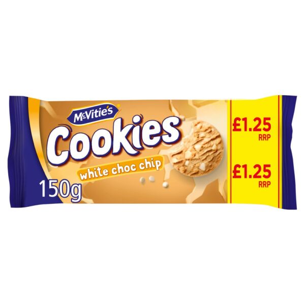 McVitie's White Chocolate Chip Cookies - The Chunky One 150g PMP £1.25