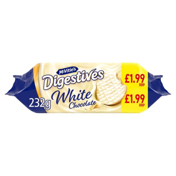McVitie's White Chocolate Digestive Biscuits 232g PMP £1.99