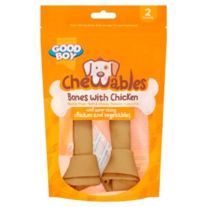 Good Boy Chewables Medium Chicken Bones Rawhide Free Dog Treats 2 Pack 158g