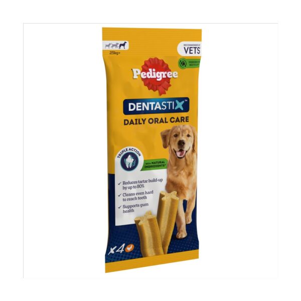 Pedigree Dentastix Daily Dental Chews Large Dog Treat 4 Sticks 154g