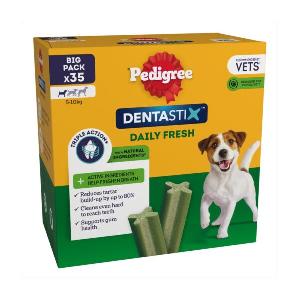 Pedigree Dentastix Fresh Daily Dental Chews Small Dog Treat 35 Sticks 550g