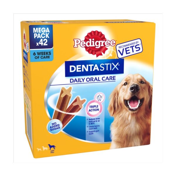 Pedigree Dentastix Daily Adult Large Dog Treats 42 x Dental Sticks 1.62kg