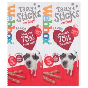 Webbox 6 Tasty Sticks with Beef 30g