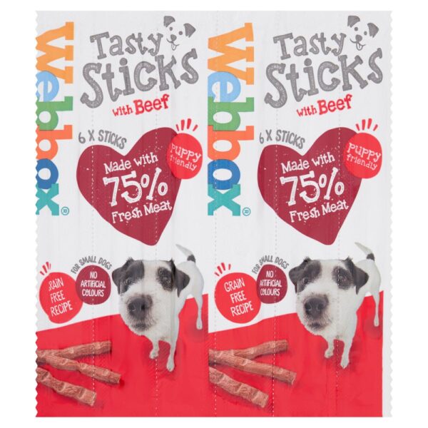 Webbox 6 Tasty Sticks with Beef 30g