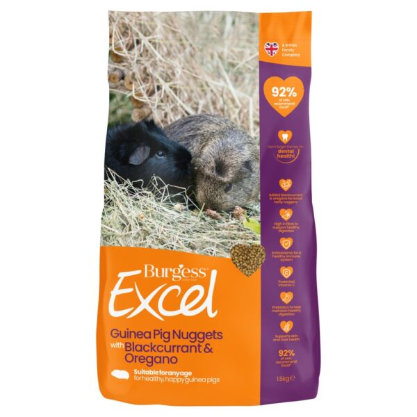 Burgess Excel Guinea Pig Nuggets with Blackcurrant & Oregano 1.5kg