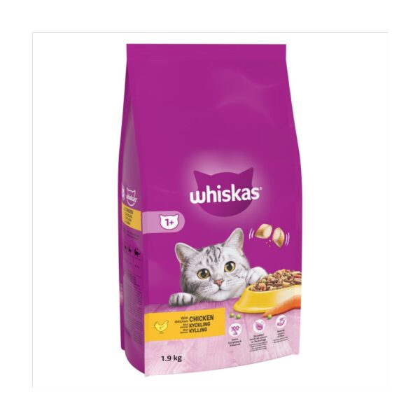 Whiskas 1+ Chicken Adult Dry Cat Food 1.9kg