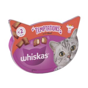 Whiskas Temptations Adult Cat Treats with Beef 60g