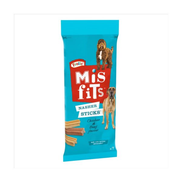 Misfits Nasher Sticks Adult Large Dog Treats , Chicken and Beef 270g