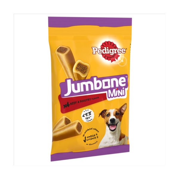 PEDIGREE® JUMBONE™ Mini Adult Small Dog Treats Beef & Poultry 4 Chews 160g
