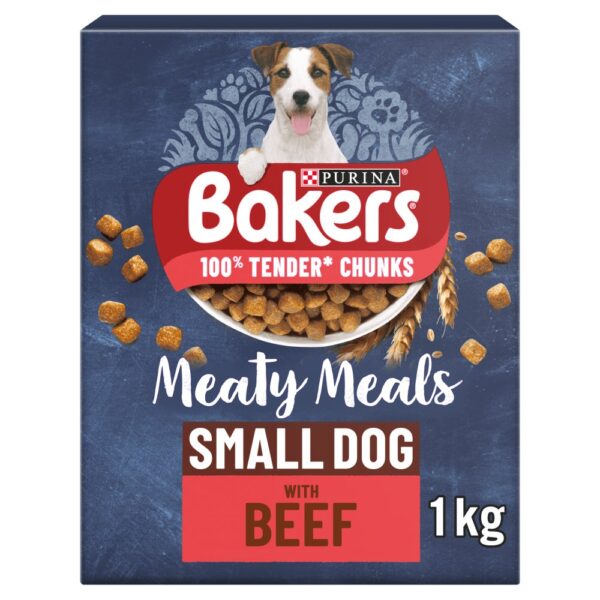 BAKERS Meaty Meals Small Dog Beef Dry Dog Food 1kg