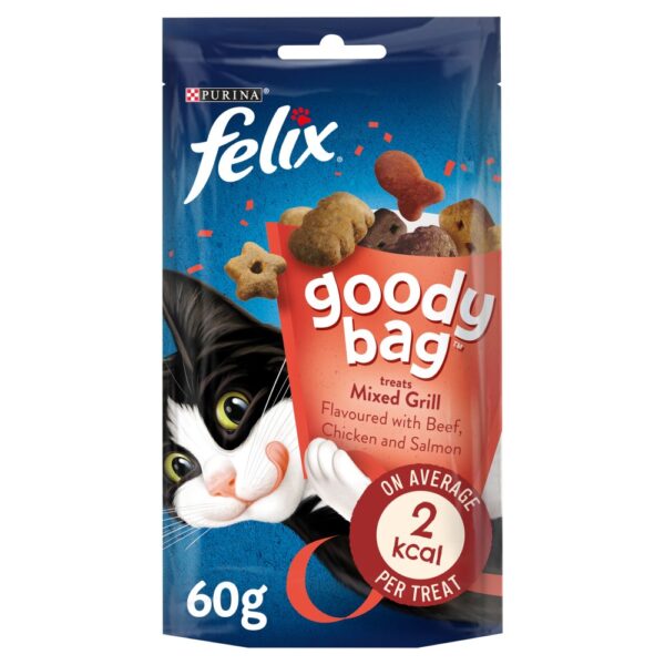 FELIX Goody Bag Mixed Grill Beef, Chicken and Salmon Cat Treats 60g