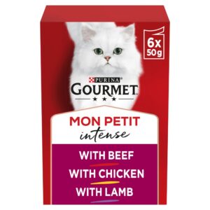 GOURMET Mon Petit Meaty Variety Beef, Chicken, Lamb Wet Cat Food 6x50g