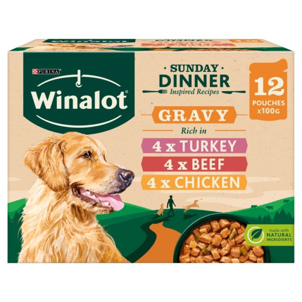 WINALOT Sunday Dinner Mixed in Gravy Wet Dog Food 12x100g