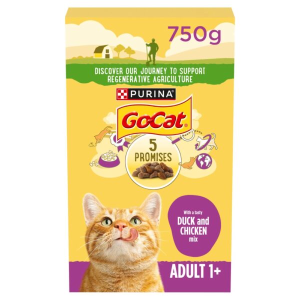 GO-CAT Chicken and Duck Dry Cat Food 750g
