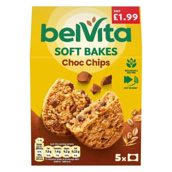 Belvita Breakfast Biscuits Soft Bakes Choc Chips £1.99 PMP 250g