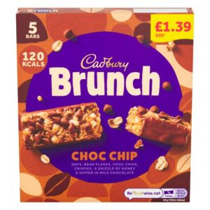 Cadbury Brunch Bar Choc Chip 5 Pack £1.39 PMP 140g