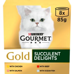 GOURMET Gold Succulent Delights Wet Cat Food 8x85g
