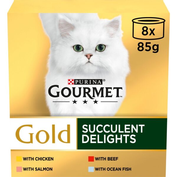 GOURMET Gold Succulent Delights Wet Cat Food 8x85g