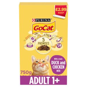 GO-CAT Chicken and Duck Dry Cat Food 750g PMP