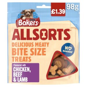 BAKERS Allsorts Chicken, Beef and Lamb Dog Treats 98g PMP