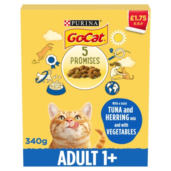 GO-CAT Herring and Tuna Dry Cat Food 340g PMP