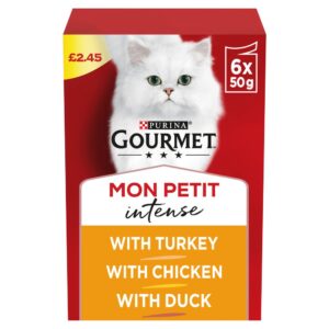GOURMET Mon Petit Meaty Variety Duck, Chicken, Turkey Wet Cat Food 6x50g PMP