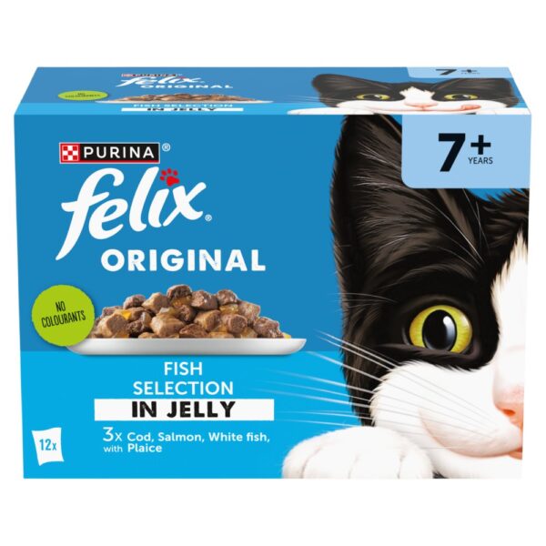 FELIX Original Senior Fish Selection in Jelly Wet Cat Food 12x85g