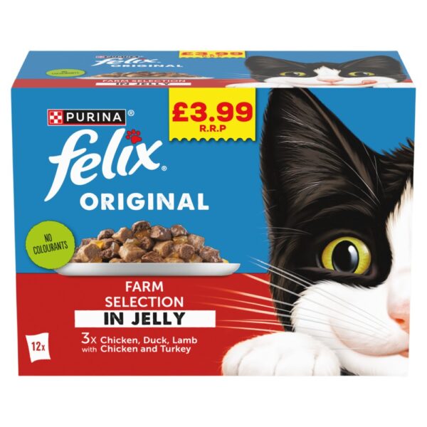 FELIX Original Farm Selection in Jelly Wet Cat Food 12x85g PMP