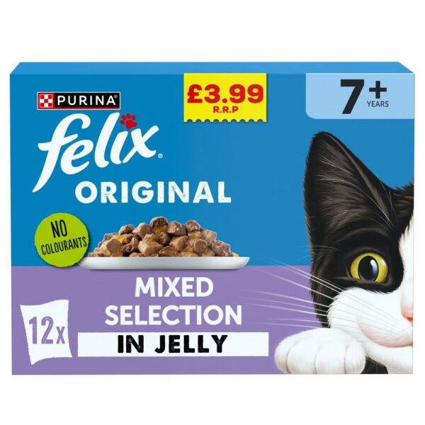 FELIX Original Senior 7+ Mixed Selection in Jelly Wet Cat Food 12x85g PMP