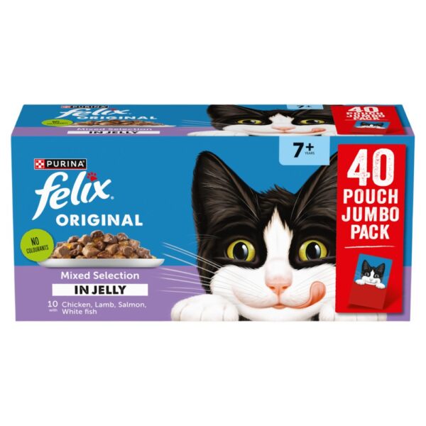 FELIX Original Senior 7+ Mixed Selection in Jelly Wet Cat Food 40x85g