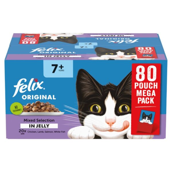 FELIX Original Senior 7+ Mixed Selection in Jelly Wet Cat Food 80x85g