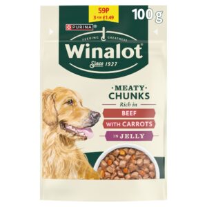 WINALOT Meaty Chunks in Jelly Beef 100g PMP